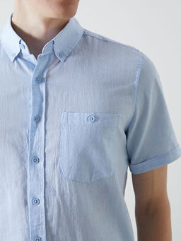 Regular Fit Keten Kar???ml? Erkek G?mlek