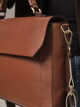 Мужская кожаная сумка Levi DBR 7115 коппер фото 3