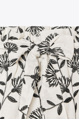 EMBROIDERED PAPER BAG BERMUDA SHORTS - Zara фото 7