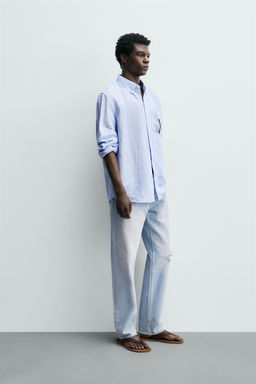 CAMISA REGULAR FIT LINO - ALGOD?N / rayas