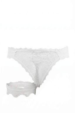 Ekru-Pembe 2li Dantel Tanga Kulot THMSS26KU00017