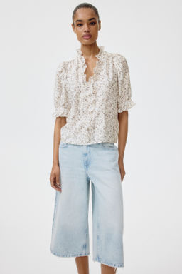 Blusa de volantes con mangas abullonadas - H&m фото 4