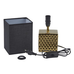 UML-B306 E14 GOLD/BLACK Светильник настольный декоративный под лампу Е14, 40W. Механический выключатель. Золотой/Черный. ТМ Uniel - Volpe фото 2