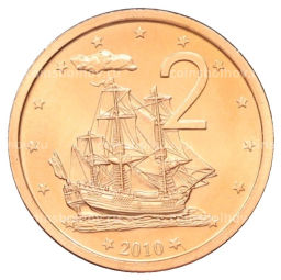 Монета 2 цента 2010 года Острова Кука