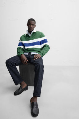 STRIPED JACQUARD POLO SHIRT - Zara фото 7