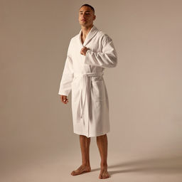 Халат вафельный мужской SL HOME: Waffle «Блан де Блан», размер XL, хлопок 100%, белый