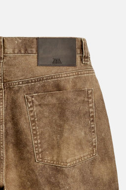 LIMITED EDITION WAXED-EFFECT JEANS - Zara фото 9