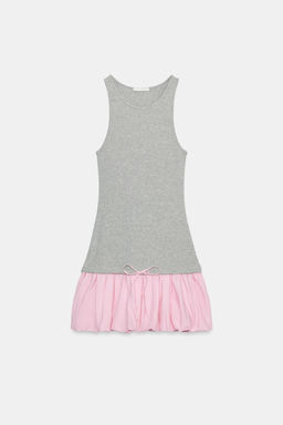 VESTIDO COMBINADO GLOBO / Gris vigor?