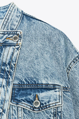 ZW COLLECTION DOUBLE-BREASTED DENIM JACKET - Zara фото 7