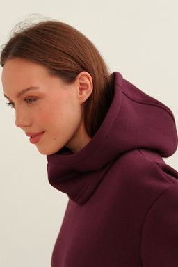 Свитшот со съёмным капюшоном футер 3нитка начес  сливовый - Solo mio фото 5