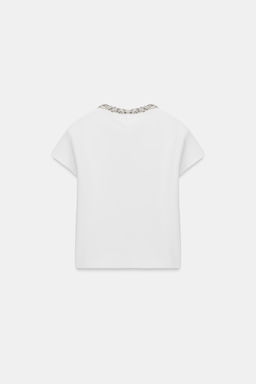TOP PUNTO ABALORIOS JOYA / Blanco