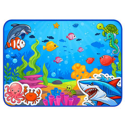 Коврик для рисования "Подводный мир" в коробке