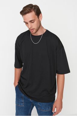 TRENDYOL MAN Siyah Basic Bisiklet Yaka Oversize/Genis Kesim K?sa Kollu T-Shirt TMNSS22TS0317 - Trendyolmilla фото 11