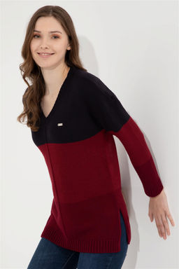 Женский темно-синий свитер с v-образным вырезом Неожиданная скидка в корзине - U.s. polo assn фото 2