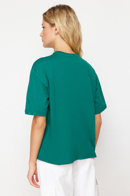 TRENDYOLMILLA Beyaz Bask?l? Premium %100 Pamuk Relaxed/Rahat Kesim Orme T-Shirt TWOSS24TS00178  фото 10