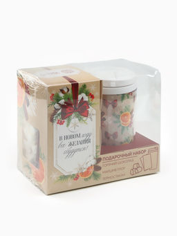 Подарочный набор новогодний Все желания сбудутся: горячий шоколад, маршмеллоу, термостакан