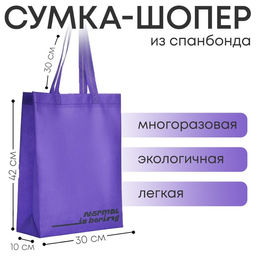 Цена за 2 шт. Сумка (пакет) шопер Normal is boring, 42х10х30 см, без подклада, фиолетовая