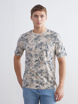 Bisiklet Yaka Desenli Erkek Ti??rt