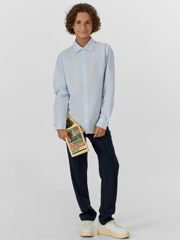 Рубашка для мальчиков голубая в полоску - Mark formelle фото 8