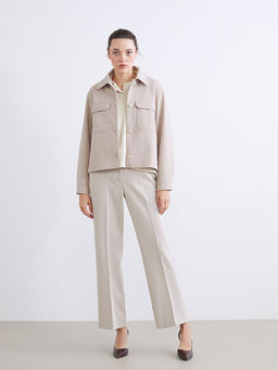 G?mlek Yaka Kad?n Ka?e Ceket