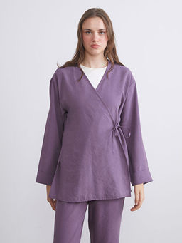 Kruvaze Yaka Modal Kar???ml? Kad?n Kimono