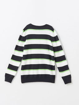 Bisiklet Yaka ?izgili Uzun Kollu Erkek ?ocuk Triko Kazak - Waikiki фото 2