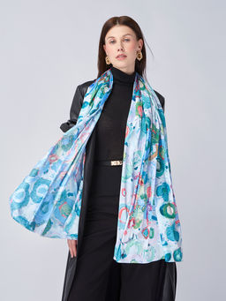 Большой, мягкий, тонкий и очень нежный двусторонний палантин с рисунком - Tantino фото 8