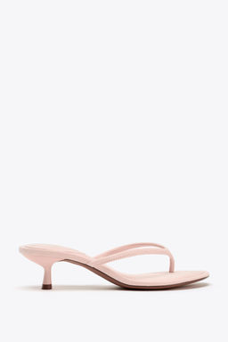 SOFT-FINISH KITTEN HEEL SANDALS - Zara фото 14
