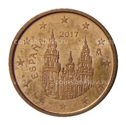 1 евроцент 2017 года Испания