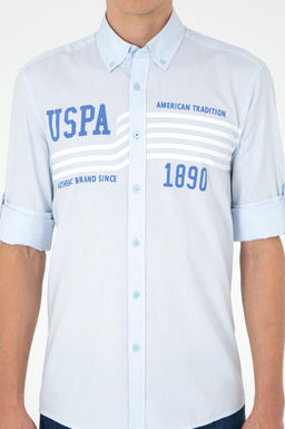 Мужская голубая рубашка с длинным рукавом Неожиданная скидка в корзине - U.s. polo assn фото 6