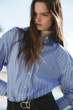 Camisa oversize de popelina - H&m фото 6