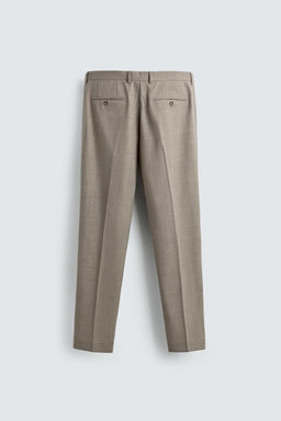 PANTAL?N TRAJE CONFORT CON LANA / Gris / Beige