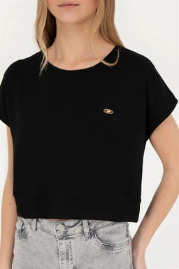 Женская черная футболка с круглым вырезом - U.s. polo assn фото 6