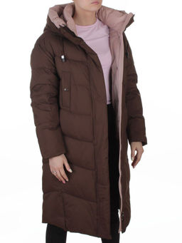 8867 BROWN Пальто зимнее женское (200 гр. холлофайбер)