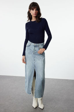 TRENDYOLMILLA Lacivert Basic Ikili Triko Kazak TWOAW25KZ00016