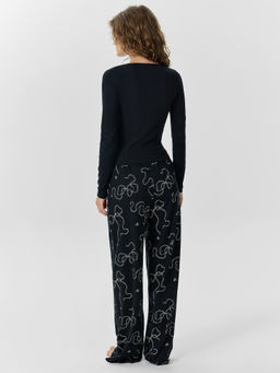 Комплект домашний женский черный с принтом - Mark formelle фото 2
