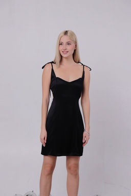 Мини-платье с завязками чёрное - Martichelli фото 2