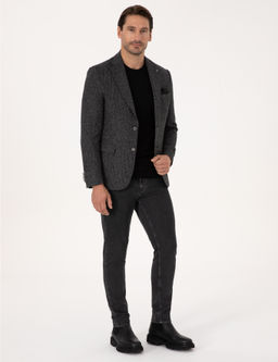 Siyah Slim Fit Ceket - Cacharel фото 4