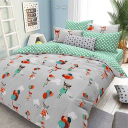 Наволочка 30х30см Лисички на шарах, поплин Комфорт 115г/м2, хлопок 100%, с клапаном-запахом, упаковка ПП 22х30см, Домашняя мода (Россия)  фото 2