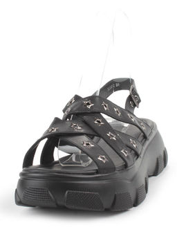 08-PEAG47-2 BLACK Босоножки женские (натуральная кожа)