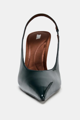 FAUX PATENT SLINGBACK SHOES