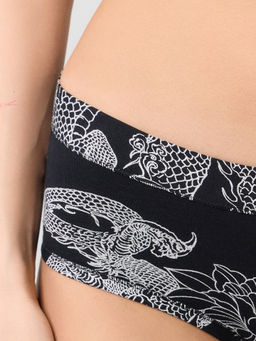 Цена за 2 штуки! Трусы шорты женские черные с принтом - Mark formelle фото 6