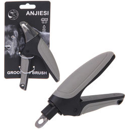 Цена за 2 шт. Когтерез - гильотина для животных "ПРЕМИУМ - МОЙ БРО", прорезиненная ручка, цвет серый/черный, 9*15см