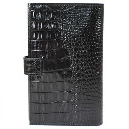 Визитница Croco-В-204 (с хляст, 3х рядная 72 карты) натуральная кожа черный кайман (61) 208517  фото 2