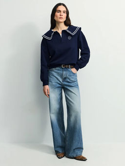 Толстовка из хлопка с отложным воротником / Zarina  фото 2