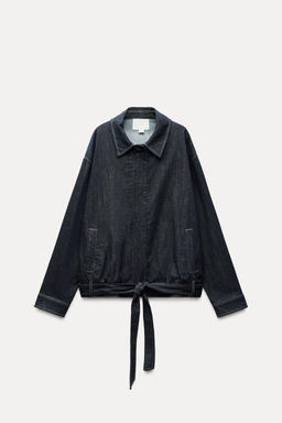 TRF DENIM JACKET WITH BELT - Zara фото 2