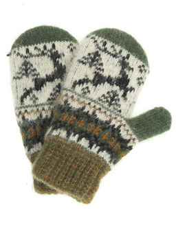 Варежки детские "Олень" с вставкой 0610-6