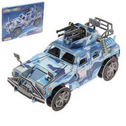 Конструктор 3D Военный джип, 84 детали