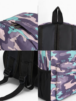 Рюкзак школьный на молнии, с карманами, с принтом, размер 30?13?42 см, тёмно-синий/чёрный