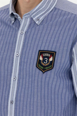 Мужская темно-синяя рубашка с длинным рукавом - U.s. polo assn фото 14